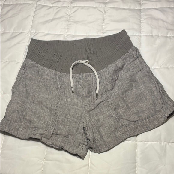 Athleta Pants - Athleta Shorts Gray Cabo Linen Pull On Drawstring size 4
